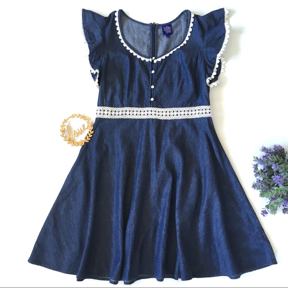 EUC Beauty and the Beast Denim Dress - Picture 1 of 7